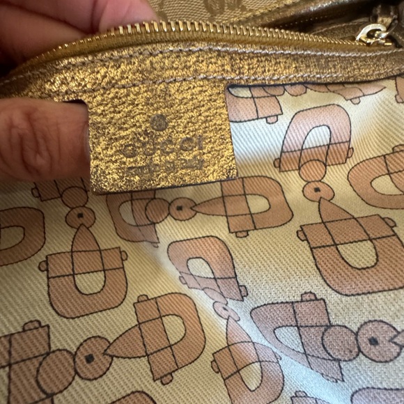 Gucci GG Canvas Metallic Gold Crossbody Bag - Picture 12 of 16